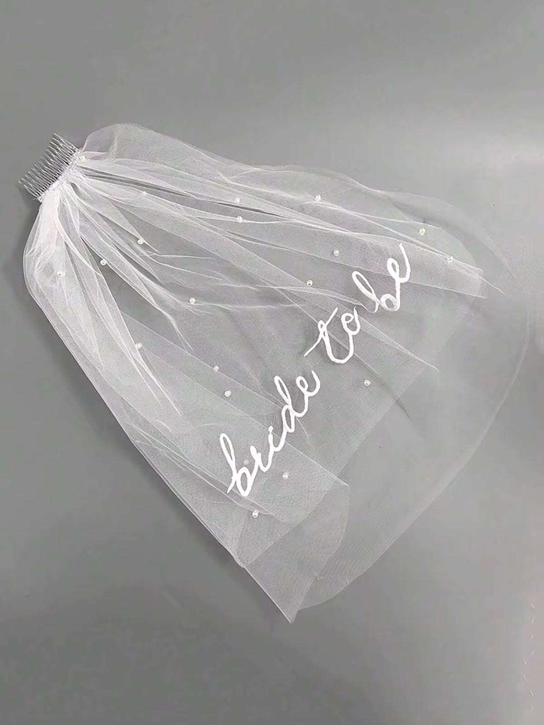 1pc Bachelorette Party Bridal Veil | Double Layer White Letter Veil With Comb, Photo Prop, Romantic Style