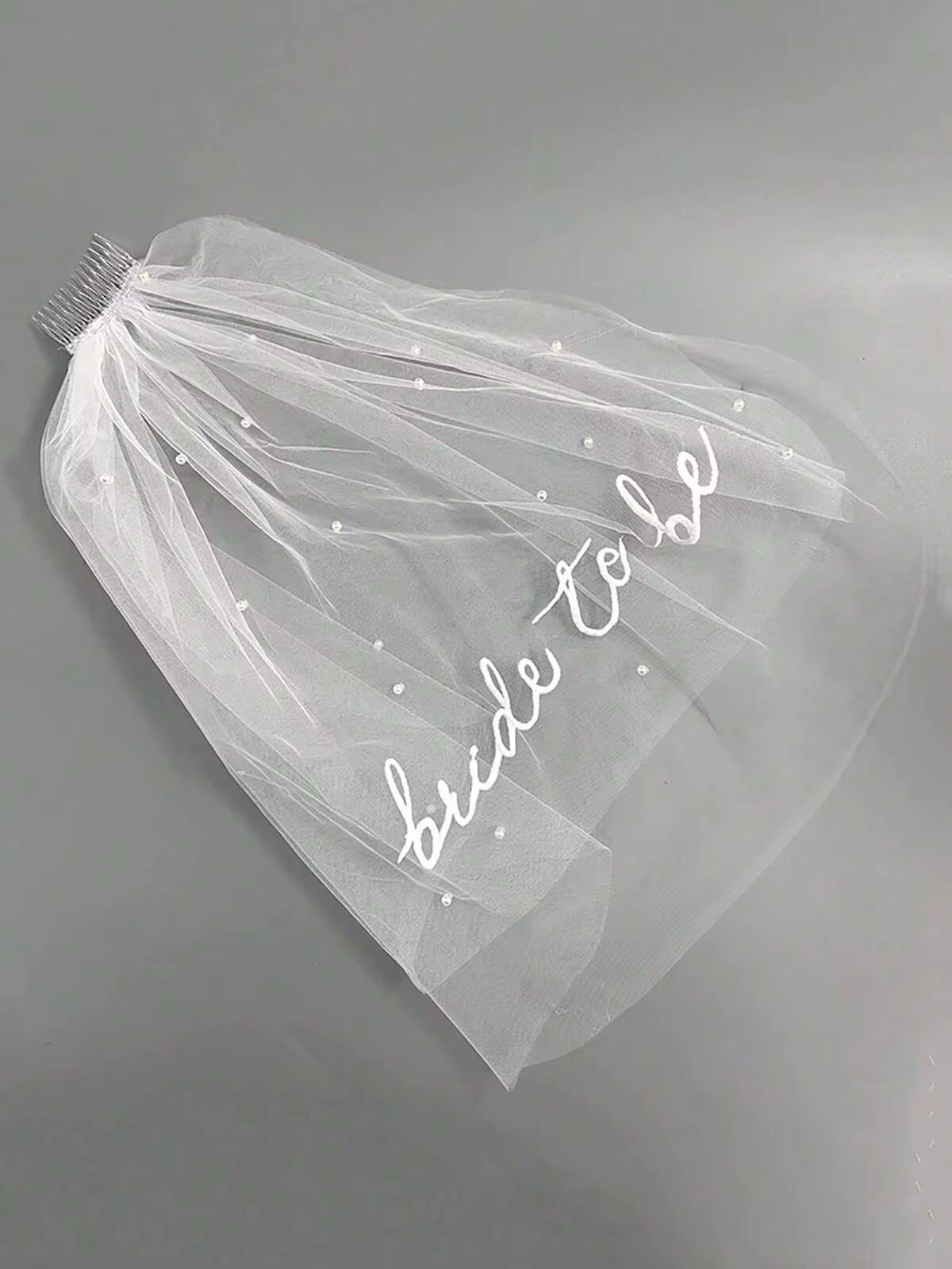 1pc Bachelorette Party Bridal Veil | Double Layer White Letter Veil With Comb, Photo Prop, Romantic Style